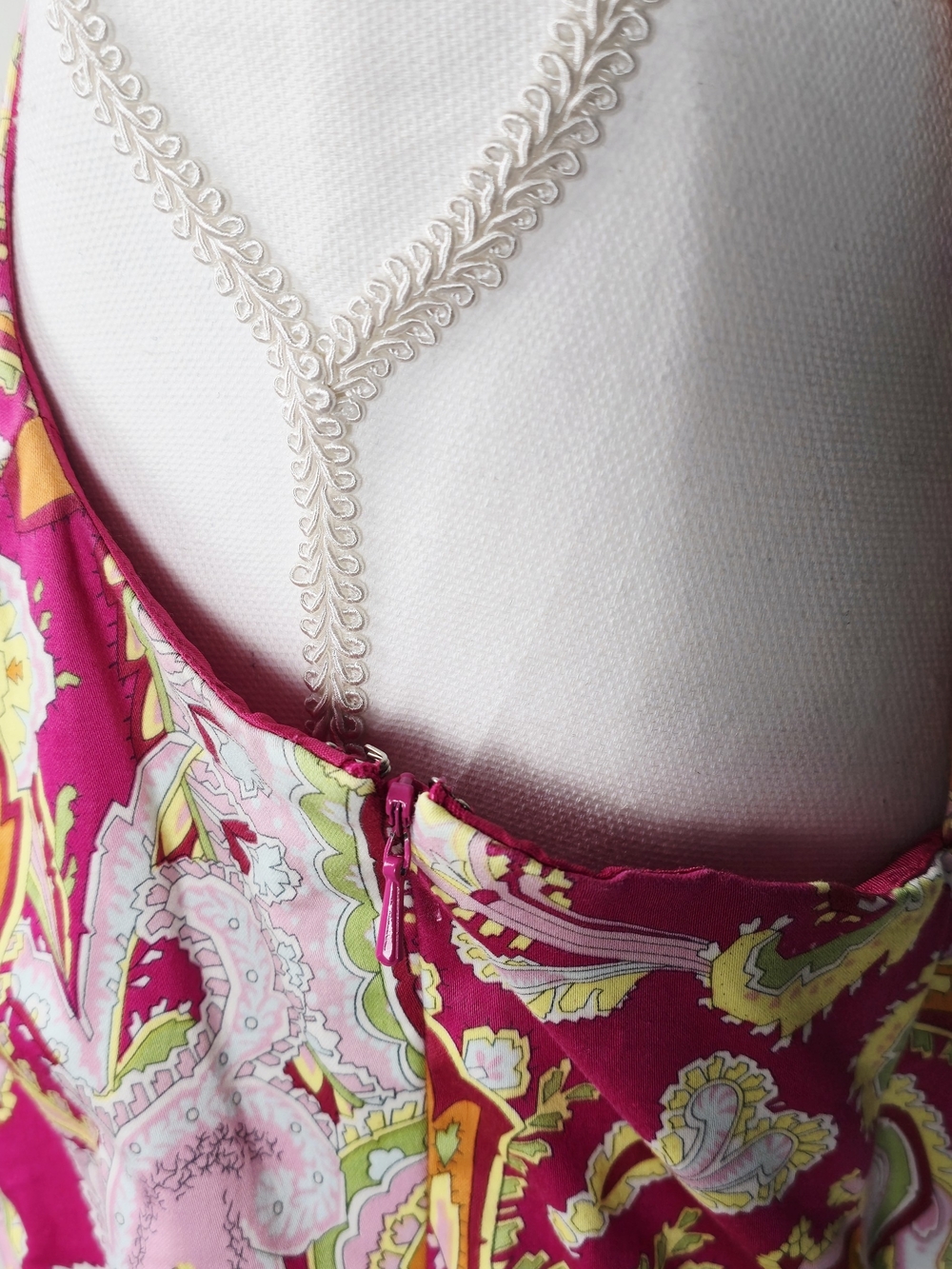 Lauren Ralph Lauren Pink, Yellow & Green Paisley Midi Dress - Picture 5 of 12